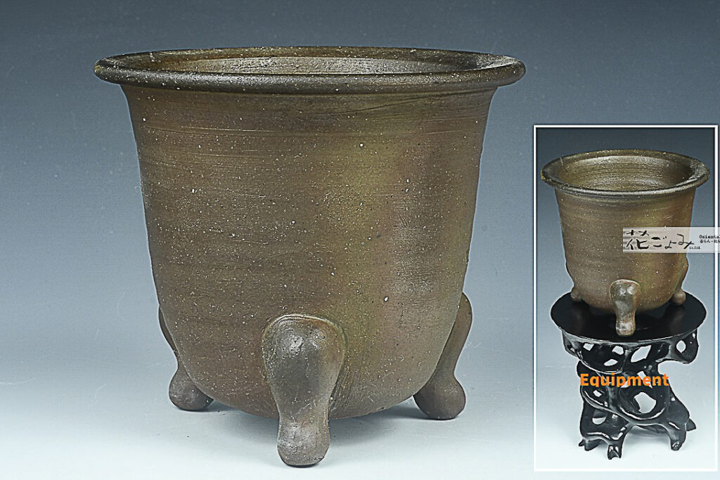 大饗猛作【備前焼窯変蘭鉢】3